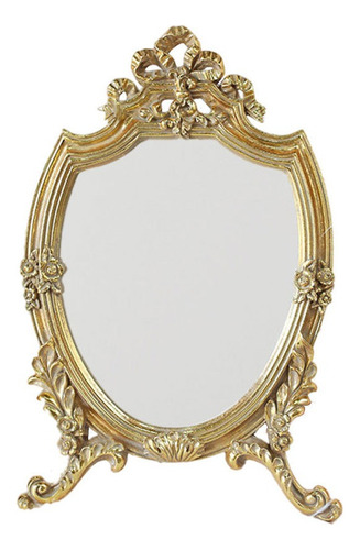 Espejo De Pared De Oro Antiguo Oval Decorativo, Decoración