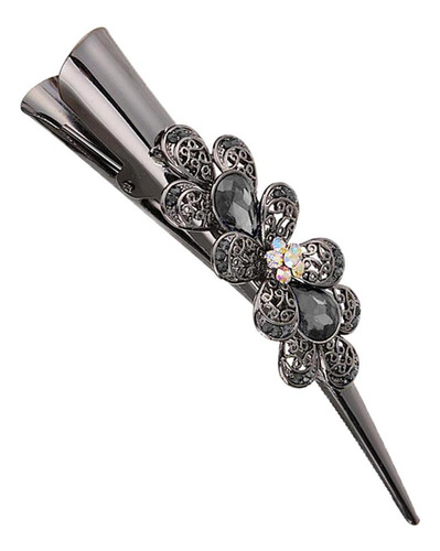 2x Pinzas Para El Pelo De Cocodrilo Con Flores De Diamantes