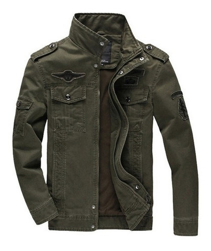 Chamarra Militar Para Hombre Con Cuello Alto Chamarra De ALG