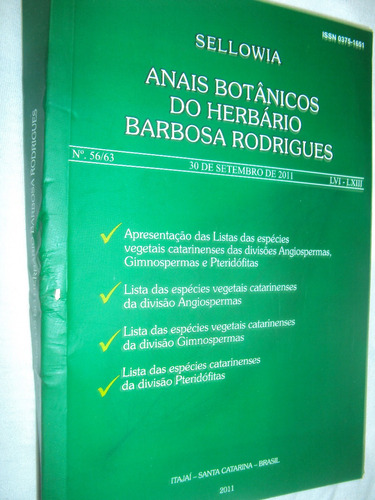 Sellowia: Anais Botânicos Do Herbário Barbosa Rodrigues (seb