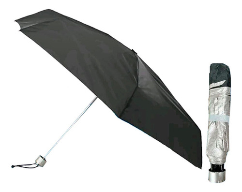 Paragua Portatil Impermeable 7 Varillas Color Negro