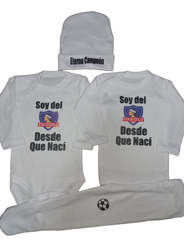 Ajuar Hasta 6m. Soy Del Colo Colo Desde Que Nací + Nombre