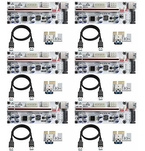 6 Pci-e Riser Ver 010s-x Cripto Mineria Con Cable Sata Beyim