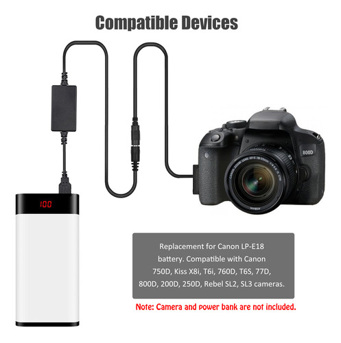 Adaptador Compatible Con Cámaras Canon Rebel Sl2 760d 250d S