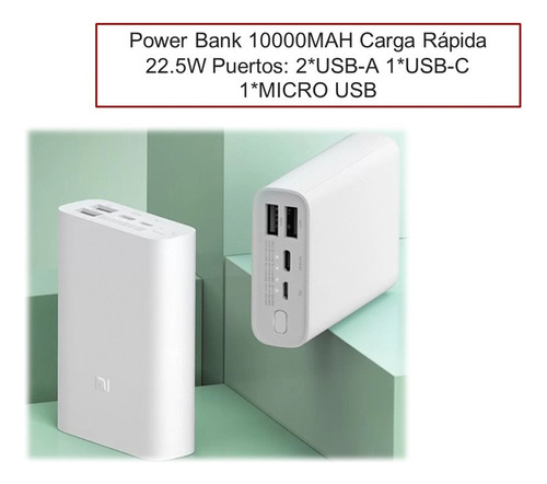 Power Bank - Batería Portátil 10000 Mah