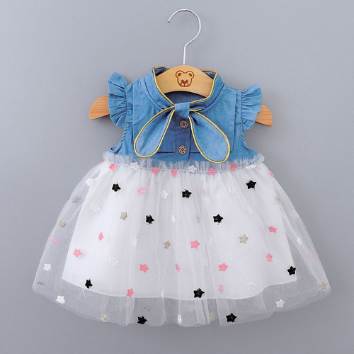 Vestido Niñas Mezclilla Tutu Para Niña Conjunto Fiesta Bebes