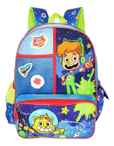 Mochila Escolar Infantil r Gato Galactico - Mochila escolar Gato  Galactico para pintar - ENVIO IMEDIATO - Clio Style