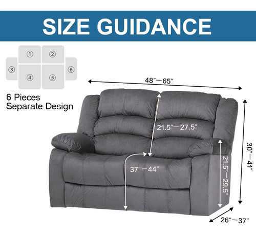 Funda De Terciopelo Sofá De Dos Plazas Reclinable, Pro...