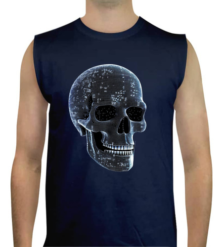 Camiseta Sin Mangas Con Estampado Calavera Para Hombre Skull