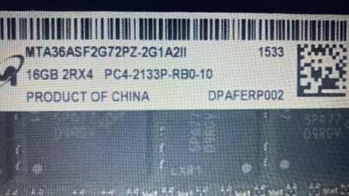 Memoria Dell Poweredge 16gb Pc4-2133p Hp G9 G10 R630 R640