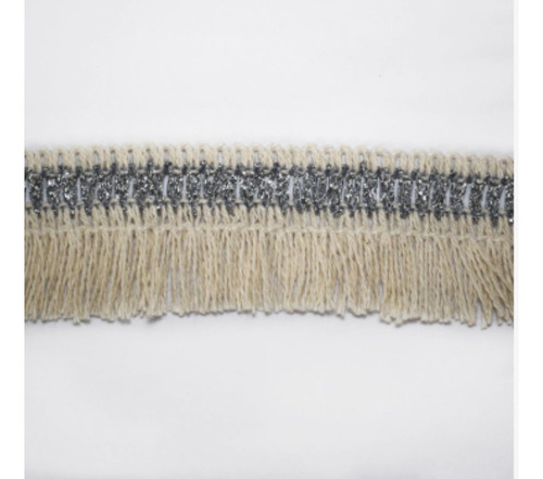 Fleco Simple Algodón/lurex (art 223) Crudo/plata
