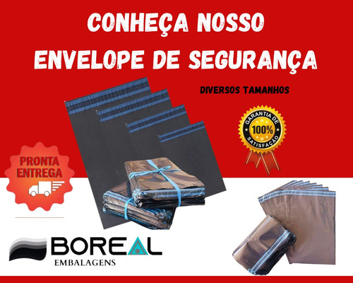 Envelope Segurança Ecologico Cinza 19x25 100un Correio Sedex