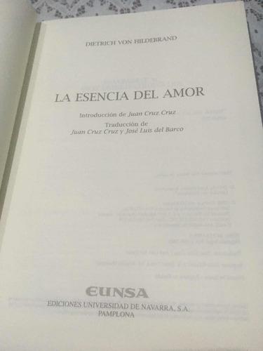 Libro La Esencia Del Amor, Dietrich Von Hildebrabd