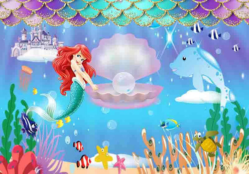 Fondo De Fondo De La Princesa Sirenita De Ariel Bajo El Mar