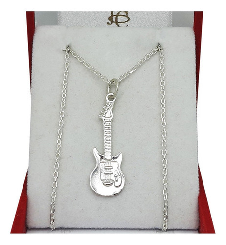 Conjunto De Plata 925 Cadena Forcet Y Guitarra Jazz Blues  