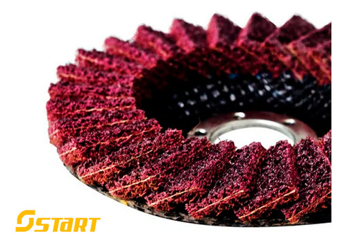 Disco De Lixa Flap Manta Abrasiva Para Acabamento Médio Aço Inox Para Lixadeira 10 Unidades 4.1/2 Pol Cor Vermelha Start