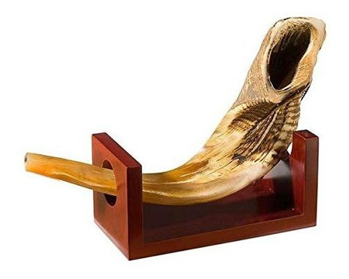 Shofar-holder-wood Para Tamaño B & Up Ram Cuernos