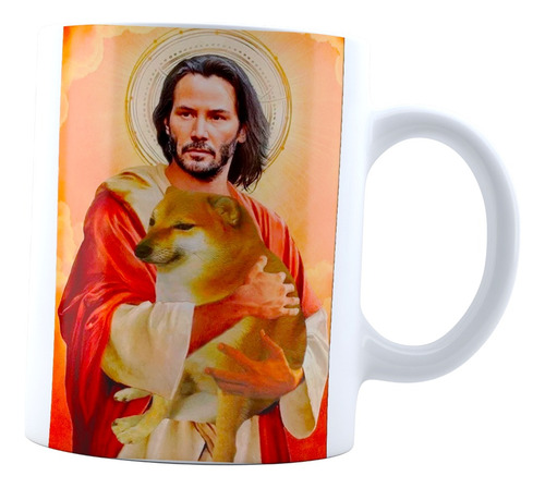 Taza Saint Keanu Santo Reeves Meme | Santo Wick Cheems Meme