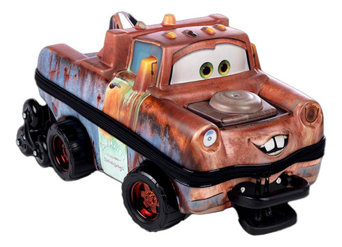 Mochila 3d Rodinhas Tow Mater Disney Carros Marrom 54cm