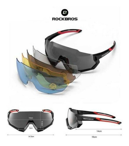 Imagen 4 de 5 de Lentes Running Polarizados Ciclismo 5 Micas Intercambiables