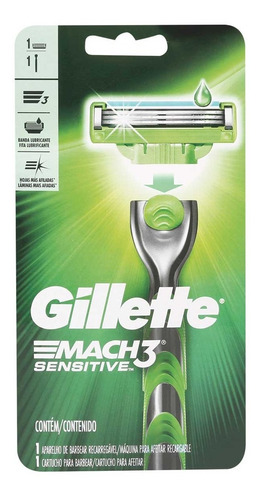 Gillette Máquina De Afeitar Mach3 Sensitive Recargable