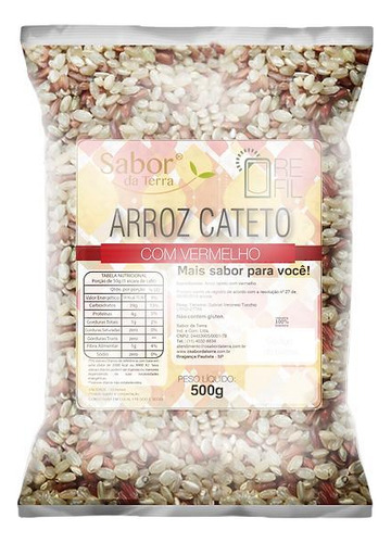 Kit 2x: Arroz Cateto Integral Vermelho Sabor Da Terra 500g