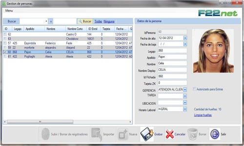 Imagen 4 de 4 de Software Cronos F22 Net Reloj Control Horario Asistencia