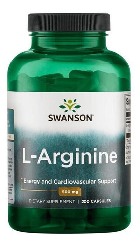 L Arginina 500mg 200 Caps Aminoacido Esencial De Swanson