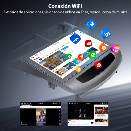 Gearelec Auto Estéreo Pantalla Carplay Android Auto 2+32g Carplay 9 Pulgadas Wifi Gps Fm Para Chevrolet Aveo 2015-2018 Con Cámara Arnés Rca Usb Admite Subwoofer Y Amplificador