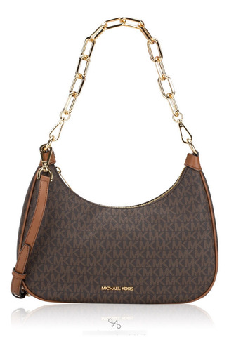 Bolsa Michael Kors Banderola Cadena Al Hombro Color Café