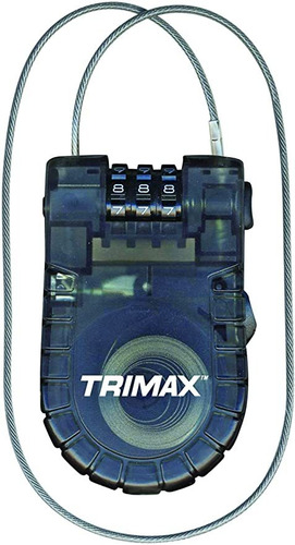 Trimax Cable Retráctil Con 3-diget Cerradura De Combinación 