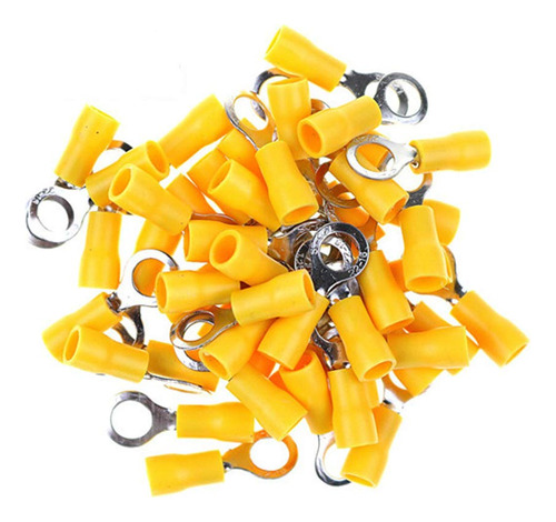 100 Conector Cable Electrico Terminal Aislante Amarillo 1 4