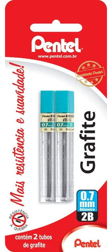 Grafites Pentel 0.7 Mm 2b kit 2 tubos com 12 unidades cada