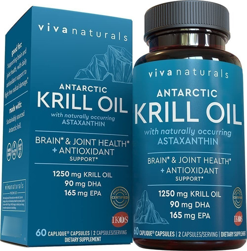 Aceite De Krill Antartico 1250 Mg  Omega 3 60 Cap