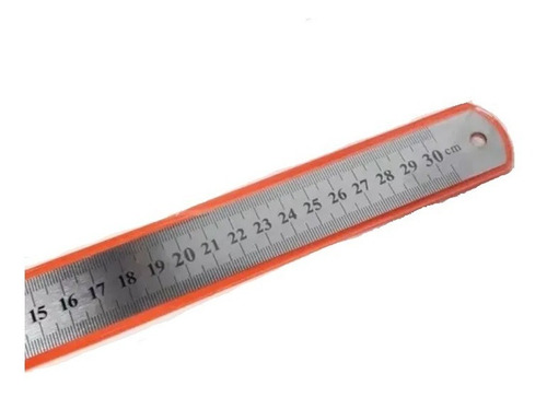 Imagen 2 de 4 de Regla Metalica Acero Inoxidable 30cm Flexible Ruhlmann