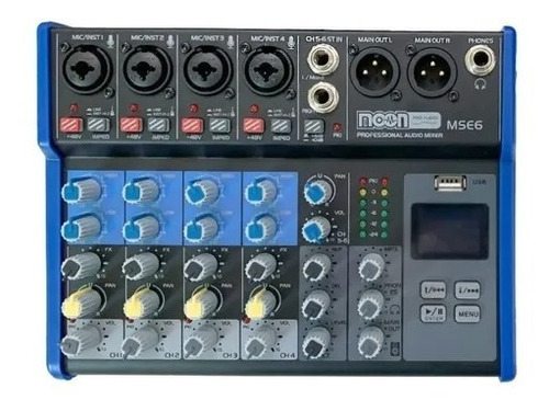 Consola Audio Mixer Moon Mse6 Fx Usb Bluetooth 6 Canales
