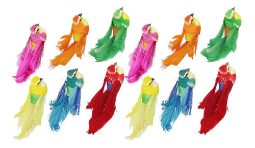 12 Piezas Coloridas Plumas De Espuma Artificial De Aves En