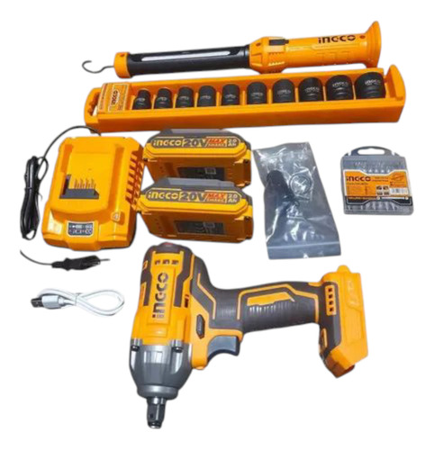 Super Combo Llave De Impacto 400nm 20v + Juego De Pinzas + A Naranja