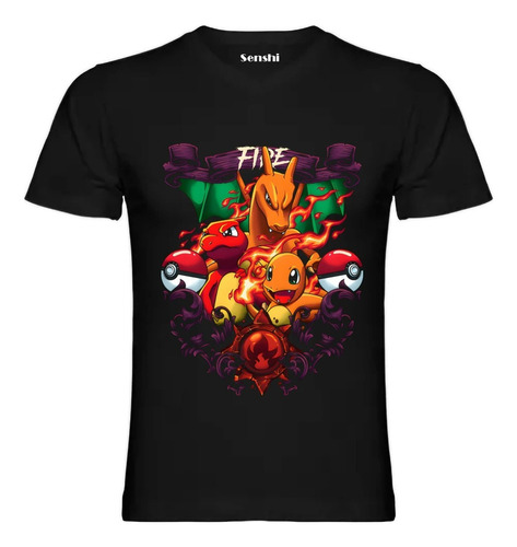 Polera Charizard Pokemon Unisex Estampada Dtf Cod 012