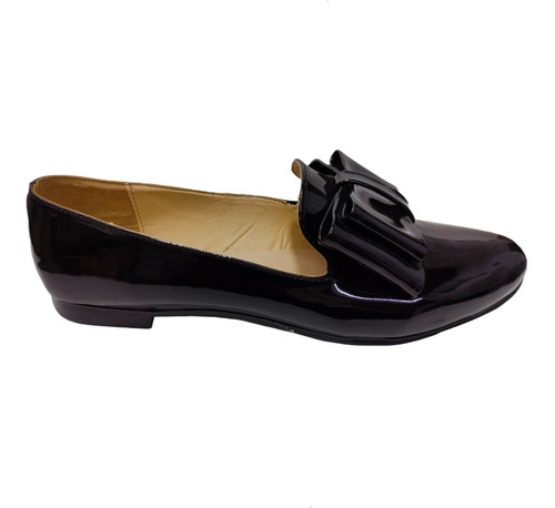 Flat Mocasín Puntal Con Moño Suave Casual Y Escolar