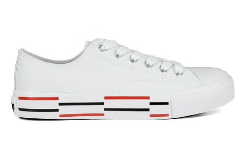 Tenis Dama Ozono Casual Con Agujeta Blanco Textil  608201