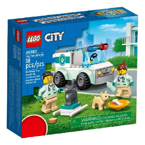 Lego Van Veterinaria De Resgate 58 Peças 60382