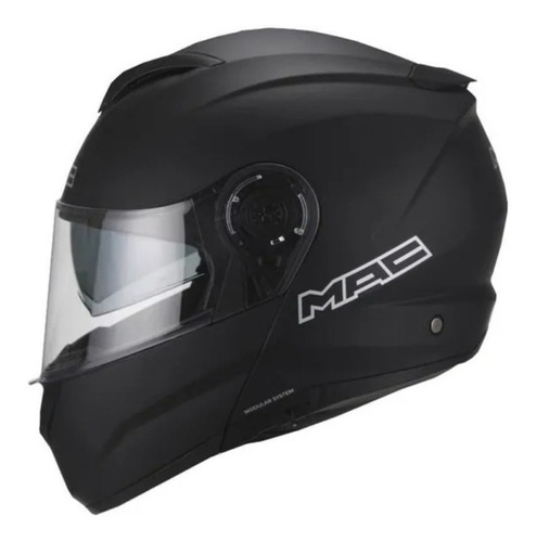 Casco Moto Rebatible Mac Rock Solid Negro Mate