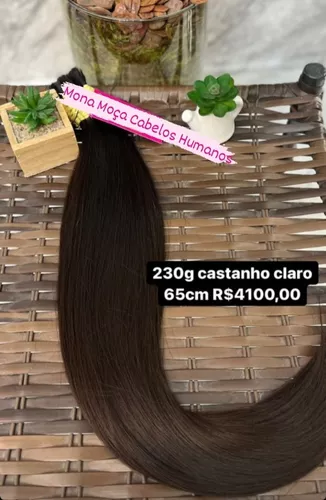 Cabelo Brasileiro Do Sul Preto Natural Liso - Mona Moça Cabelos