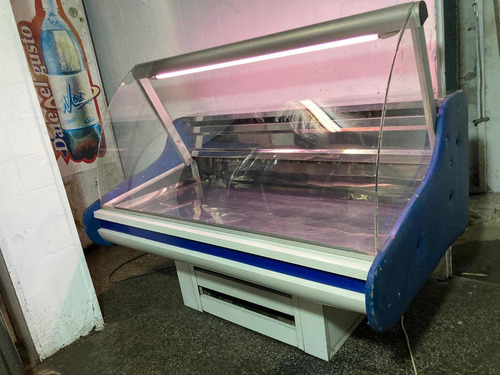 Imagen 2 de 7 de Vitrina Heladera 1.50m Vidrio Curvo Lácteos Fiambres Carnes