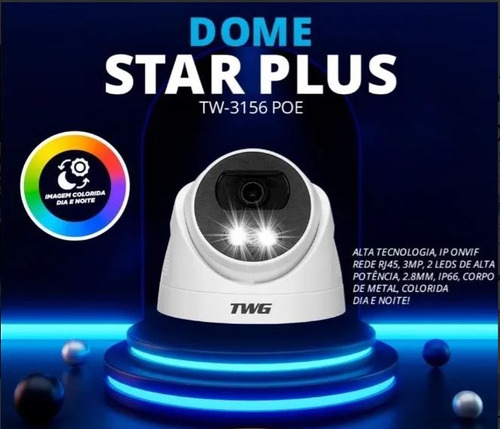 Camera Dome Metal Ip 3mp 1/2,7 2,8mm Onvif Ip66 2 Leds- 3156 Cor Branco