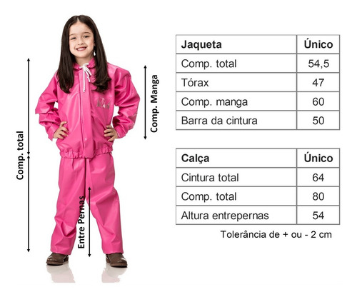 Imagem 3 de 3 de Conjunto Capa De Chuva Moto Pvc Infantil Com Gola Pantaneiro