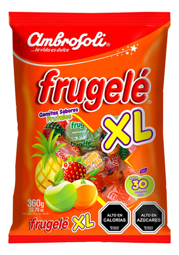 Dulces Frugelé Xl, Ambrosoli - Bolsa De 30 Unidades 360gr