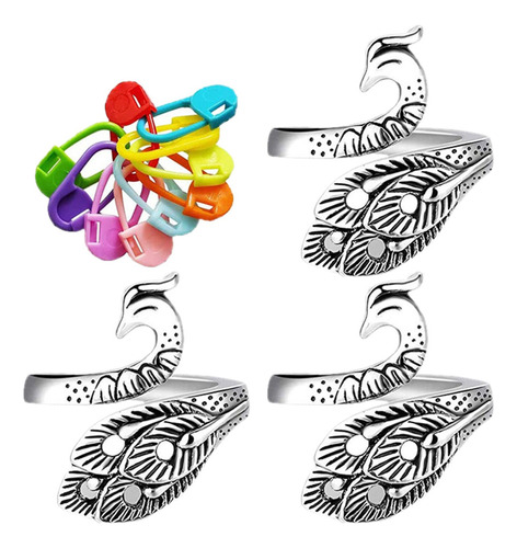 3 Piezas Hilo Guía Dedo Titular Ajustable Tejer Anillo De