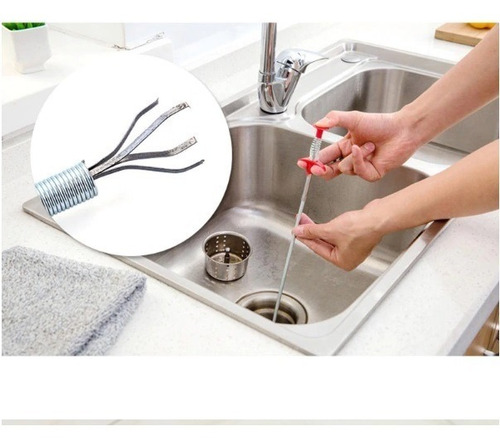 Imagen 2 de 6 de Destapa Cañerias Rapida X 2 Cinta Flexible Pinza Agarre S.